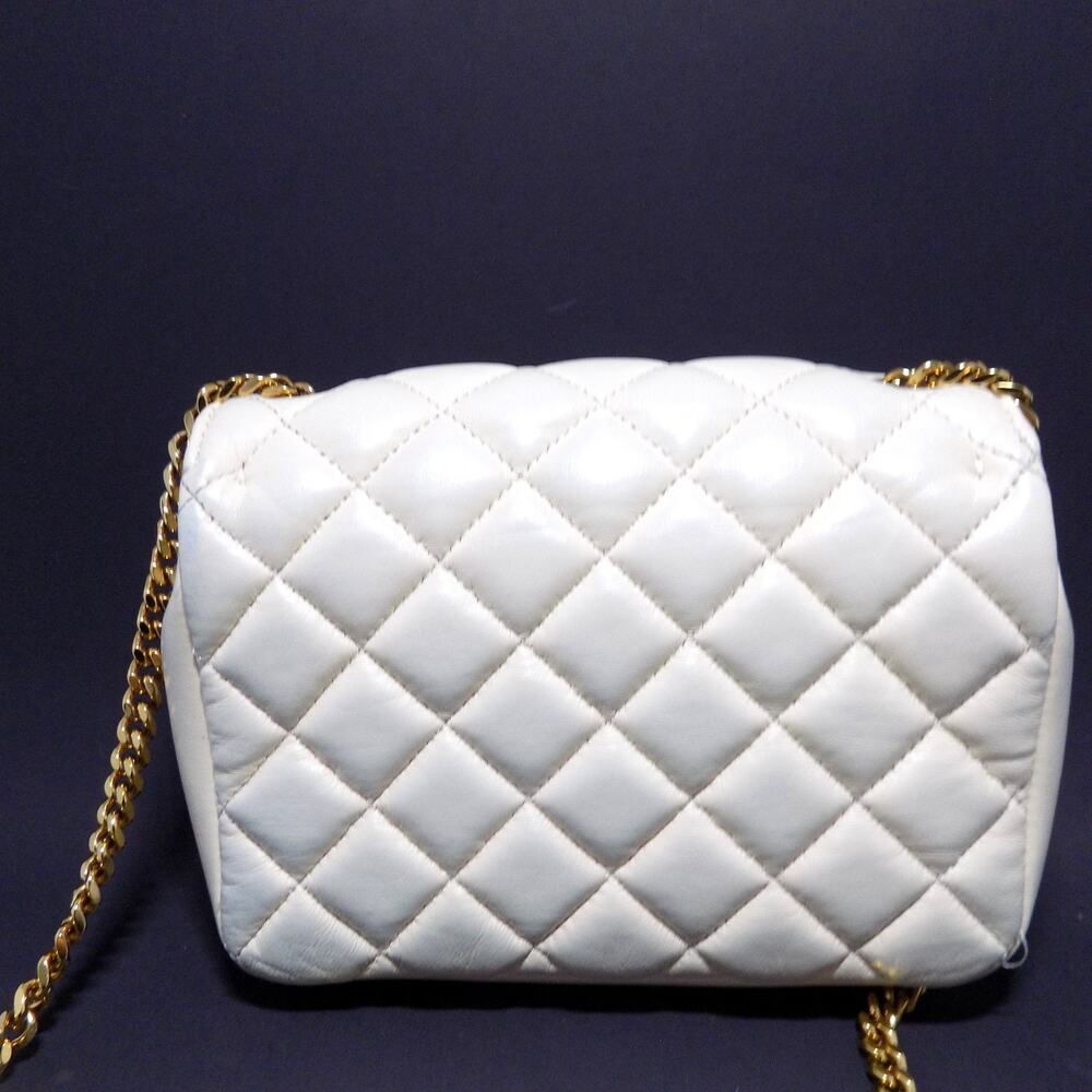 Versace La Medusa Plaque Quilted Leather Crossbody Bag Authentic-Cream - Picture 7 of 7